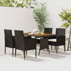 vidaXL Set mobilier de exterior, 5 piese, negru, poliratan (3120098) - comfy