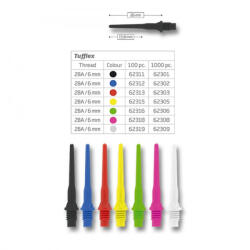 Bull's darthegy Bull's Tufflex 2B/A (kismenetes), 1.000. -db/csomag fekete