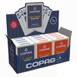Copag Póker Kártya Regular Index 100% Plasztik 1 Karton (12 Csomag, 6db Piros és 6db Kék Hátlapos)