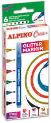 Alpino Set ALPINO Crea+ Glitter marker, 6 culori/set (MS-AR000178)