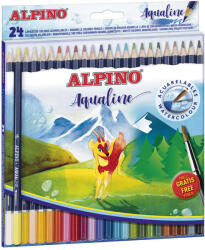 Alpino Creioane colorate acuarela, cutie carton, 24 culori/set, ALPINO Aqualine (MS-AL000131) - vexio