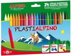 Alpino Creioane cerate din plastic, cutie carton, 24 culori/cutie, Plasti ALPINO (MS-PA000024)