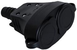 Atra DUO SOCKET 250V 16A Gumírozott 2-es földelt dugalj Fekete (AT 7148) - mystock