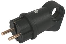 Atra PLUG O 250V 16A 250W Gumírozott földelt dugvilla Fekete (AT 1327)