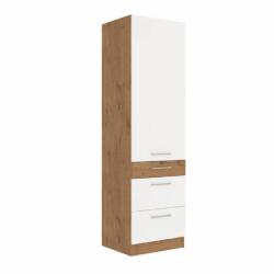TEMPO KONDELA Felső szekrény, lancelot tölgy / fehér extra magas fényű HG, VEGA 60 DKS-210 3S 1F - mindigbutor