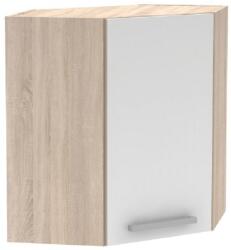 TEMPO KONDELA Felső sarokszekrény 1DV, tölgy sonoma/fehér, NOVA PLUS NOPL-013-OH - mindigbutor