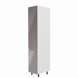 TEMPO KONDELA Élelmiszer szekrény, fehér/szürke extra magasfényű, balos, AURORA D40SP - mindigbutor