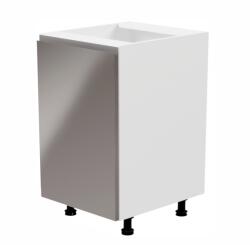 TEMPO KONDELA Alsószekrény, fehér/szürke extra magasfényű, balos, AURORA D601F - mindigbutor