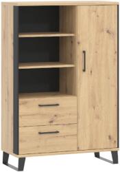 WIPMEB LOFT LT4 könyvespolc tölgy artisan/fekete - mindigbutor