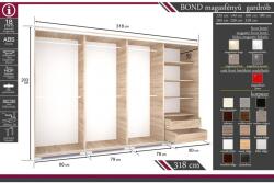 Divian Bond m. fényű 318 cm 2 tükörrel