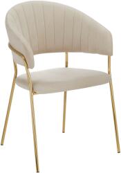 TEMPO KONDELA Design étkezőszék, bézs Velvet szövet/gold króm arany, DASMIN TYP 1 - mindigbutor - 33 155 Ft