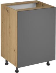 TEMPO KONDELA Alsó szekrény, artisan tölgy/szürke matt, univerzális, LANGEN D60 - mindigbutor