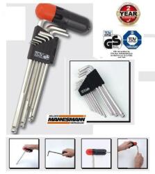 Brüder Mannesmann 9db-os MANNESMANN CroVa T GÖMBFEJŰ IMBUSZKULCS KÉSZLET 1, 5-10mm 2év GARANCIA (18160)