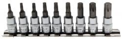 BGS technic 1/4" T-torx bit dugókulcs készlet, 9 részes T10 - T50 sínen (BGS-2164) (BGS-2164)