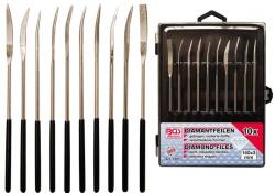 BGS technic 10 darabos ívelt gyémánt tűreszelő készlet, 140x3 mm (BGS-1921)