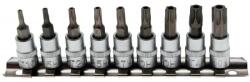 BGS technic 1/4" T-torx bit biztonsági dugókulcs készlet, 9 részes T10 - T50 sínen (BGS-2165) (BGS-2165)
