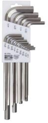 Bahco Set of long ball end stainless steel hexagon offset screwdrivers, inch, 13 pcs (BE-9785I)