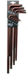 BGS technic 9 részes hajlított torx készlet gömb fejjel extra hosszú, T10-T50 (BGS-812)