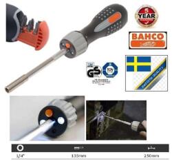 Bahco 808050L RACSNIS BITBEHAJTÓ CSAVARHÚZÓ TÁRRAL LED LÁMPÁVAL + 6db BIT fejjel 1/4 (808050L)