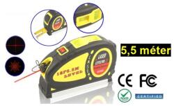 LÉZERES MÉRŐSZALAG 360° 5, 5m / 18méter beépített 2db VÍZMÉRTÉKKEL 1év GARANCIA (S-DT-0207)