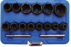 BGS technic 16 darabos Sérült fejű csavar eltávolító készlet, 8-27 mm, 1/2" (BGS-5269)