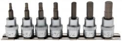 BGS technic 7 részes bit dugókulcs készlet, imbusz, coll méretekben 3/8" sínen (BGS-5104)