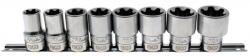 BGS technic 8 részes dugókulcs készlet, E-torx, 10 -20 EP, 1/2" sínen (BGS-8806) (BGS-8806)