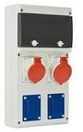 SCAME Építkezési kábelezett elosztószekrény IP44 6 modulos 2x5P 16A +2xSchuko