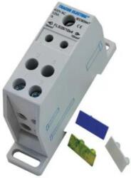 Tracon Electric Fővezetéki leágazó sorkapocs, sínre szerelhető 1×35mm2 / 4×10mm2, 400VAC, 125A, MULTICOLOR (FLS35-10X4)