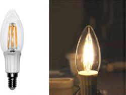Lumen Ledes izzó COG Gyertya formájú Szabályozható E14 4W Átlátszó Meleg Fehér 2800k 230V (13-1404009)