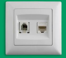 Günsan VISAGE Telefon + adat aljzat Utp Cat. 5E Rj11+Rj45 IP20 Fehér (GU-VA.CAL+TP)