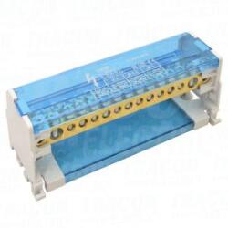 Tracon Electric Moduláris elosztóblokk nyitható fedéllel 2×25(25)mm2 / 6×10(6)mm2, 7×16(10)mm2, 500VAC/DC, 100A (FLSO25-2P15)