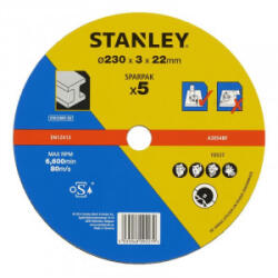 STANLEY - Disc abraziv pentru taiere metale 230x22.23x3mm, 5 bucati [STA32805-QZ] (STA32805-QZ)