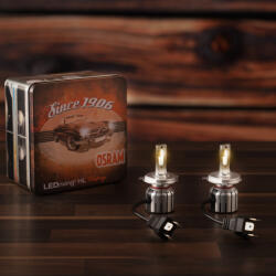 OSRAM LEDriving HL Vintage +300% H4/R2/H19 autós LED tompított, távolsági és ködlámpa szett, +300% fényerő, 2700K meleg fehér fény, 1400/1100 lumen fényáram, 64193DWVNT, 2 darab/csomag (64193DWVNT-2MB)