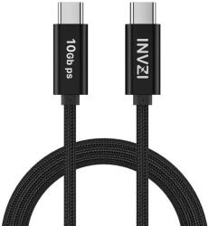 INVZI Cablu de date INVZI , USB-C 3.2 Gen2 la USB-C, PD 100W, 3A, 10Gbps, 2m, Negru (CTC66FT)