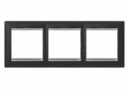 Legrand Valena fekete / ezüst, 3-as vízszintes keret - 770393 (770393)