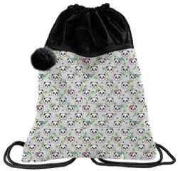 PASO Pandás zsinóros hátizsák, tornazsák - Bambusz (PP21PN-713) (PP21PN-713)