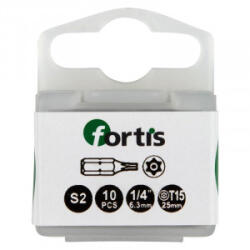 Fortis - Bit 1/4" DIN3126, C6.3, T15x25mm, 10 bucati [4317784729413] (4317784729413)