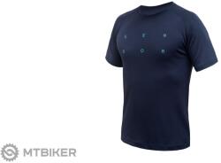 Sensor MERINO BLEND TYPO póló, deep blue (M)