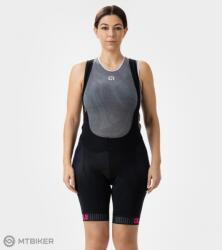 ALÉ Solid Traguardo női kantáros rövidnadrág, fekete/neonrózsaszín (XL)