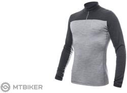 Sensor MERINO BOLD póló, hideg szürke/antracit cipzárral (L)
