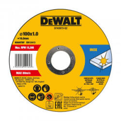 DEWALT - Disc debitare inox FASTCUT, 100x1.2x16mm, 10 bucati [DT43973-QZ] (DT43973-QZ) - bricolaj-mag