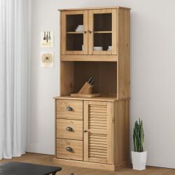 vidaXL Надстройка за бюфет VIGO, 78x30x100 см, бор масив (353205)