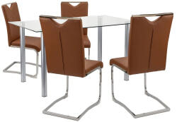  Nikol 4+1 étkező garnitúra barna (LUA140W_MDC-144-Brown_4) - homelux