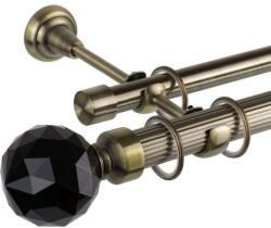 Cristal Noir Dupla Függönyrúd - Antik Arany - 400 cm (CRISTAL-NOIR - D02G-400)