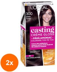 L'Oréal Set 2 x Vopsea de Par Semi-Permanenta fara Amoniac L'Oreal Paris Casting Creme Gloss 300 saten inchis, 180 ml