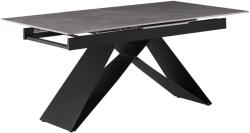 TEMPO KONDELA Kihúzható étkezőasztal, beton/fekete, 160-200x90 cm, MAJED - sprintbutor