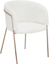 TEMPO KONDELA Design étkezőszék, fehér Ivory/rose gold króm rózsaszín, ADIMAR - sprintbutor