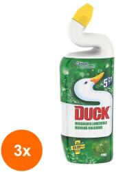 DUCK Set 3 x Dezinfectant Toaleta Gel Duck 5 in 1 Pine, 750 ml (ROC-3xJW1009155TS)