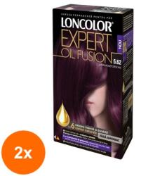 LONCOLOR Set 2 x Vopsea de Par Permanenta Loncolor Expert Oil Fusion 5.62 Saten Violet Deschis, 100 ml